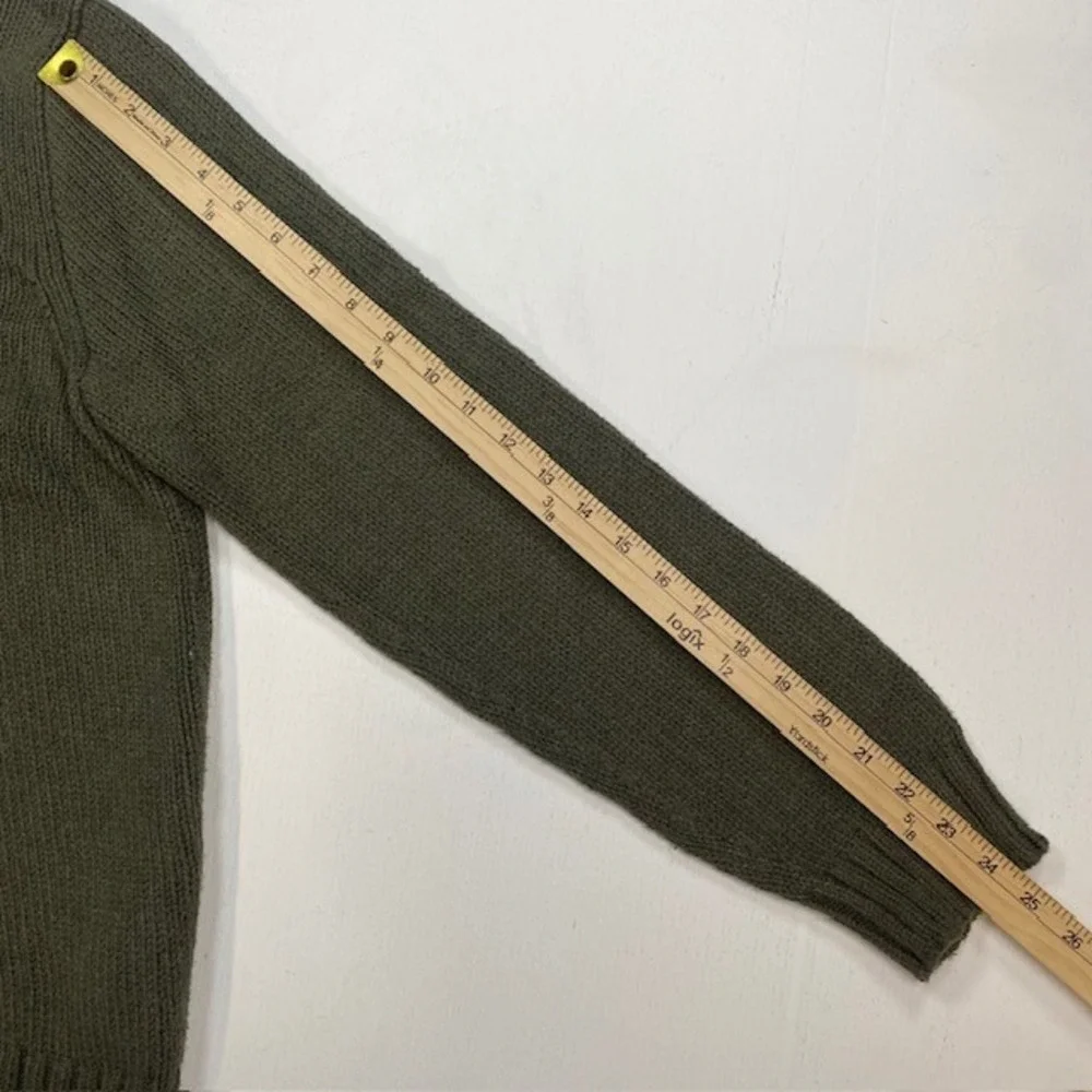 Polo Ralph Lauren Mens Quarter Zip Sweater Olive Green Cotton Knit Large L